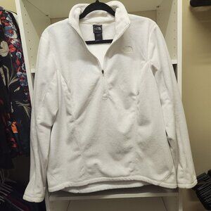 The North Face polar fleece 1/2 zip top in winter white